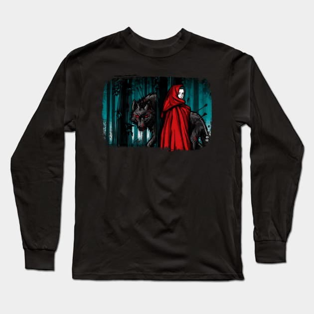 Red Ridding Hood Long Sleeve T-Shirt by Habuza